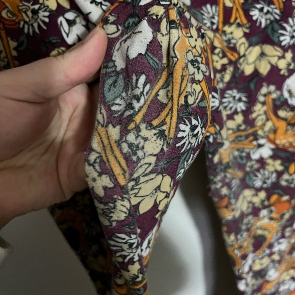 LULAROE Walt Disney All Over‎ Bambi Print Butter Soft Maroon Leggings Women's TC - Picture 3 of 5